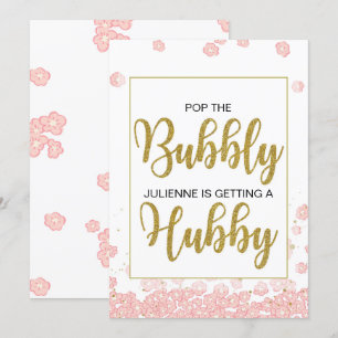 Convite Pop da Bubble Ela está recebendo um sinal de Hubby