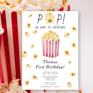 Convite Pop de Aquarela sobre a Parte Aniversário de crian