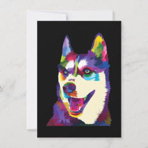 Convite Pop de cão rouco colorido   estilo artístico pre