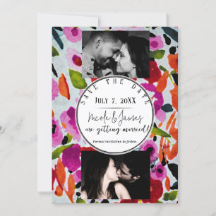 Convite Pop de Cores Negrito Cores-Vazias Guardar Data