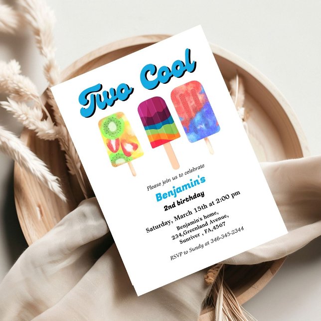 Convite Pop de gelo elegante, festa de aniversário legal (Criador carregado)