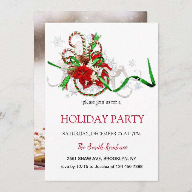 Convite Pop de Loli decoração de Ano Novo, estreia de Nata (Frente/Verso)