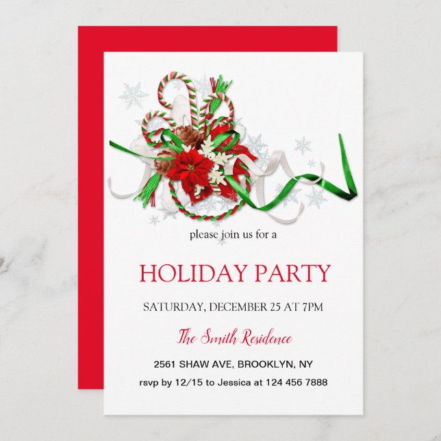 Convite Pop de Loli decoração de Ano Novo, estrela de Nata (Frente/Verso)