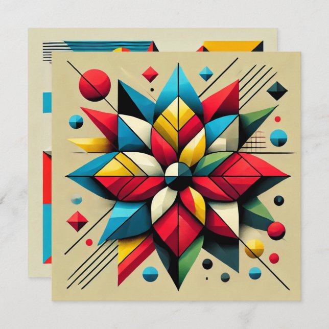 Convite Pop de Poinsettia de Arte Imprimível (Frente/Verso)