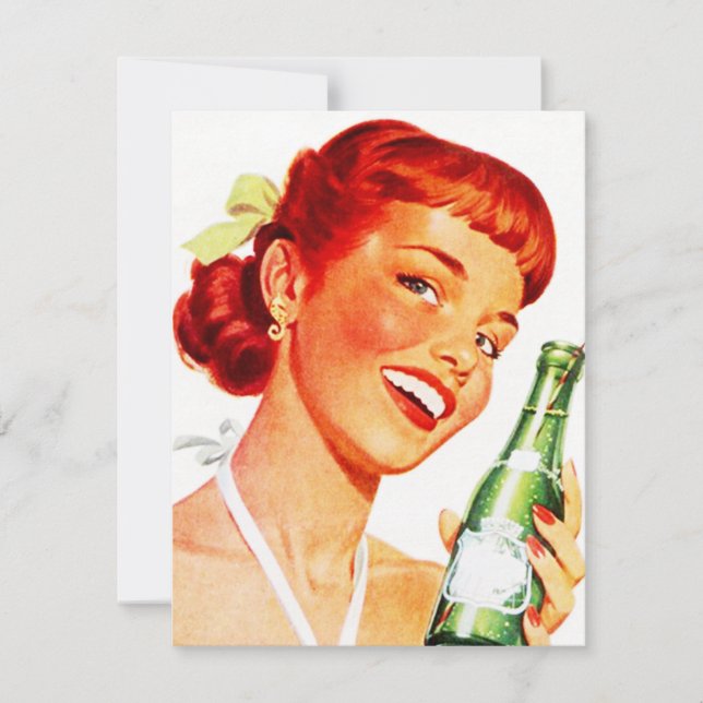 Convite POP de SODA SECO galão do partido retro do DIA de (Frente)