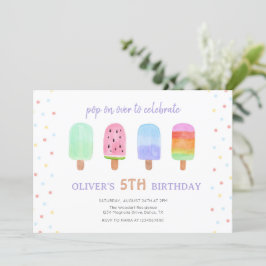 Convite Pop de Sorvete de picolé no próximo aniversário