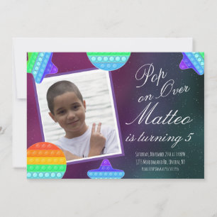 Convite Pop Fidget Play Party Boys Moon Stars Aniversário