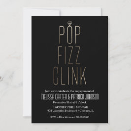 Convite Pop Fizz Clink Ano Novo Faux Foil