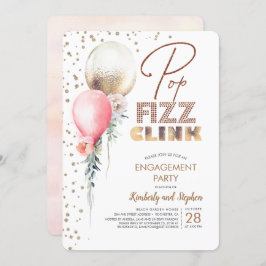Convite Pop Fizz Clink Balon Garlands Noivado Moderno