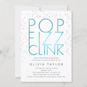 Convite Pop Fizz Clink Chá de panela, Aqua