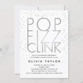 Convite Pop Fizz Clink Chá de panela, Prata