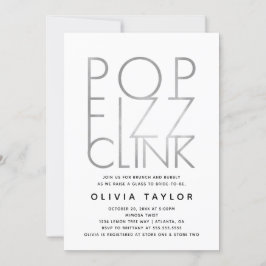 Convite Pop Fizz Clink Chá de panela, Prata