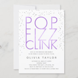 Convite Pop Fizz Clink Chá de panela, Roxo