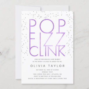 Convite Pop Fizz Clink Chá de panela, Roxo