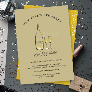 Convite Pop Fizz Clink Champanhe Anima Ano Novo Festa