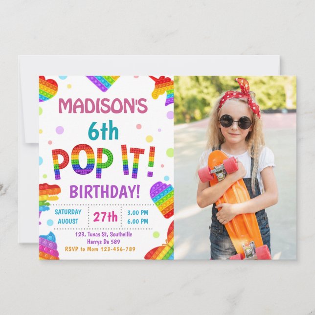 Convite Pop It Birthday (Frente)