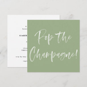 Convite Pop, O Chá de panela De Roteiro Verde Do Champanh