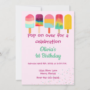 Convite Pop on Over Summer Theme Birthday