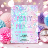 Pop Star Dance Music Tie Dye Neon Glow Birday
