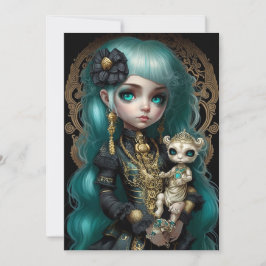 Convite Pop Surrealismo, Garota Gótica, Baixo Saco