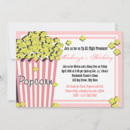 Convite Popcorn Movie Slepover
