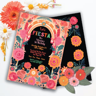 Convite Poppies de Festa de aniversário Fiesta mexicano