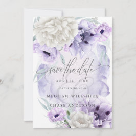 Convite Poppies Lilac De Aquarela Floral Do País