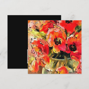 Convite Poppies Numa Arte Negra Vidro Vaso