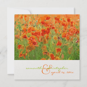 Convite Poppies vermelhos/convites para casamento