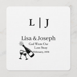 Convite Popping Champagne &Toasting  Party Wedding 