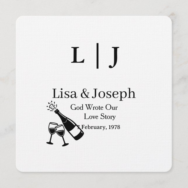 Convite Popping Champagne &Toasting  Party Wedding  (Frente)