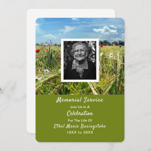 Convite Poppy Meadow Death (Frente/Verso)