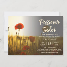 Convite Poppy para Seder de Passover