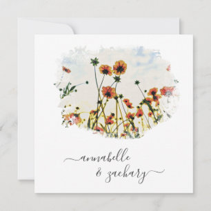 Convite ** POPPY RSVP - Código QR AR9 Casamento Floral