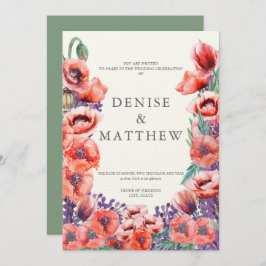 Convite Poppy Wedation com Basil Back