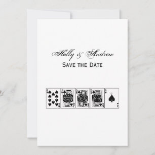 Convite Pôquer Noite de Cassino Sequência Real de Espadas