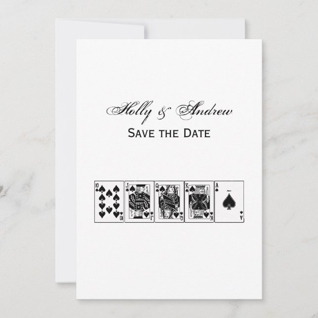 Convite Pôquer Noturno do Cassino - Sequência Real de Espa (Frente)