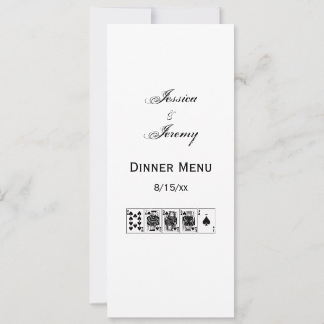 Convite Pôquer Noturno do Cassino - Sequência Real de Espa (Frente)