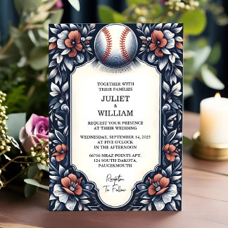Convite Por Casamento de Baseball em Campo de Bola de Camp