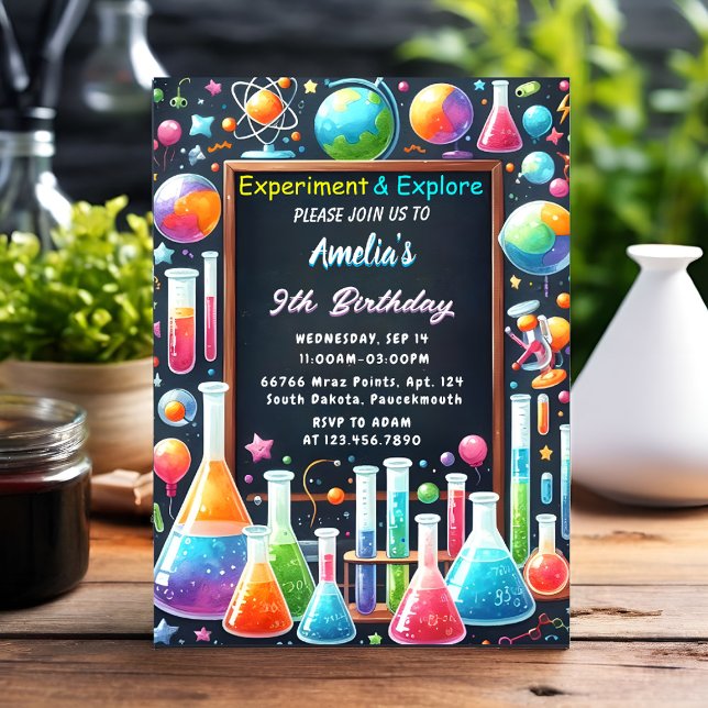 Convite Por crianças de laboratório divertidas Nerd de Gee (Criador carregado)