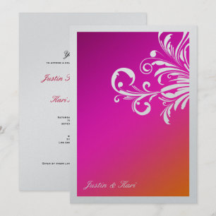 Convite por do sol de 311-Swanky Swirls_Wild metálico
