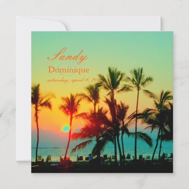 Convite pôr do sol em A-Bay/hawaii (Frente)