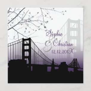 Convite Pôr do sol no Golden Gate / Fundo de DIY