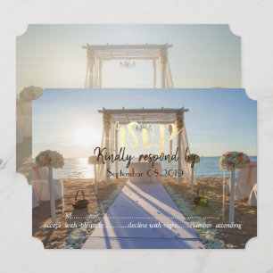 Convite Pôr do sol tropical na praia Arbor floral RSVP