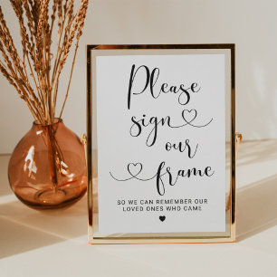 Convite Por favor, assine nosso sinal de casamento de estr