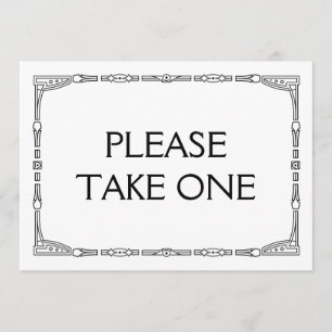 Convite "Por favor, pegue um" Placa de Casamento Estilo Ar