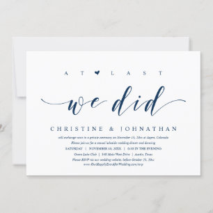 Convite Por Fim, Nós Fizemos, Jantar de Casamento Fuga em