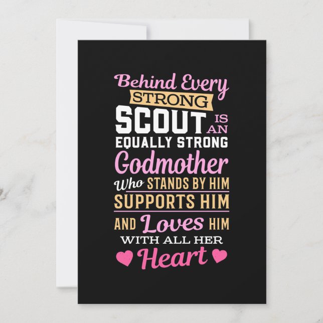 Convite Por Trás da Scout Há uma Madrinha Forte (Frente)