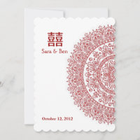 Porcelana Vermelha Chinesa Casamento Dupla Felicid