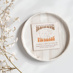 Convite Porco Assado Rústico